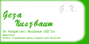 geza nuszbaum business card